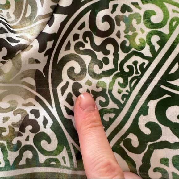 Chico’s Block-Print Green Cream Popover Lightweight Tunic Top Blouse Size S - Picture 14 of 16